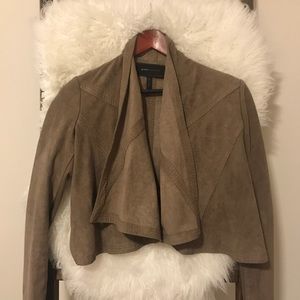 BCBG faux suede crop jacket size XXS.